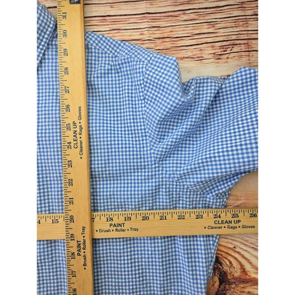 Ralph Lauren Mens Blue Gingham Check Button-Down Shirt Large - Picture 6 of 6